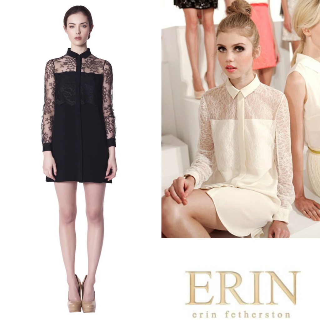 Erin By Erin Fetherston Ivory Trim Dress